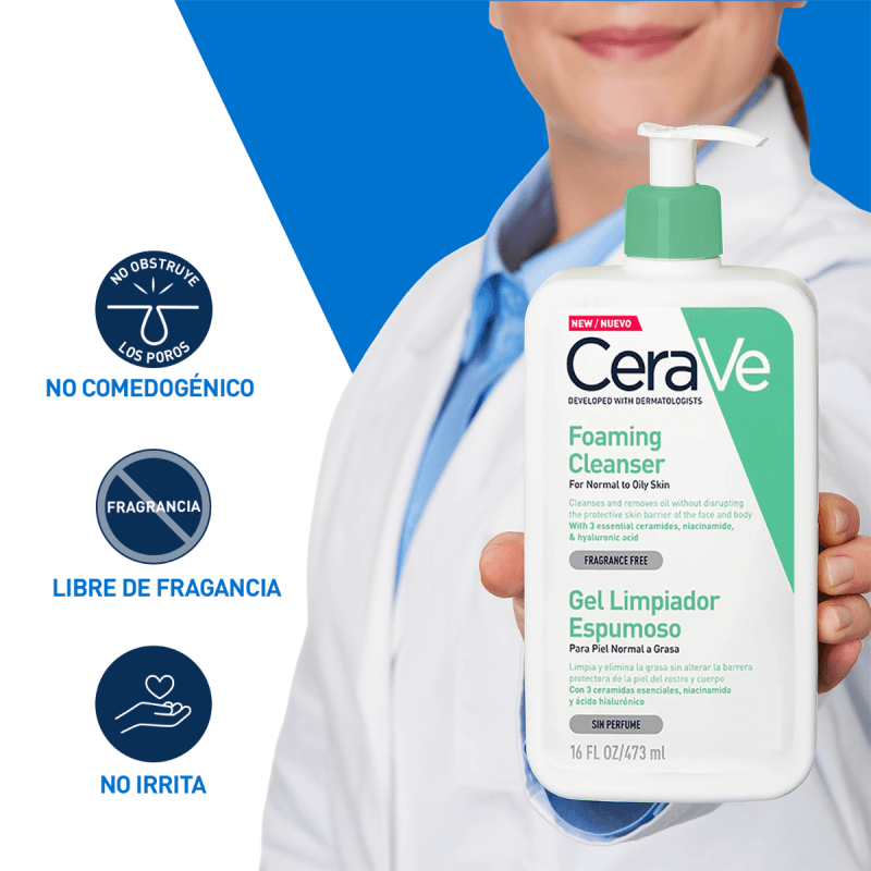 CERAVE GEL LIMPIADOR ESPUMOSO X 473ML