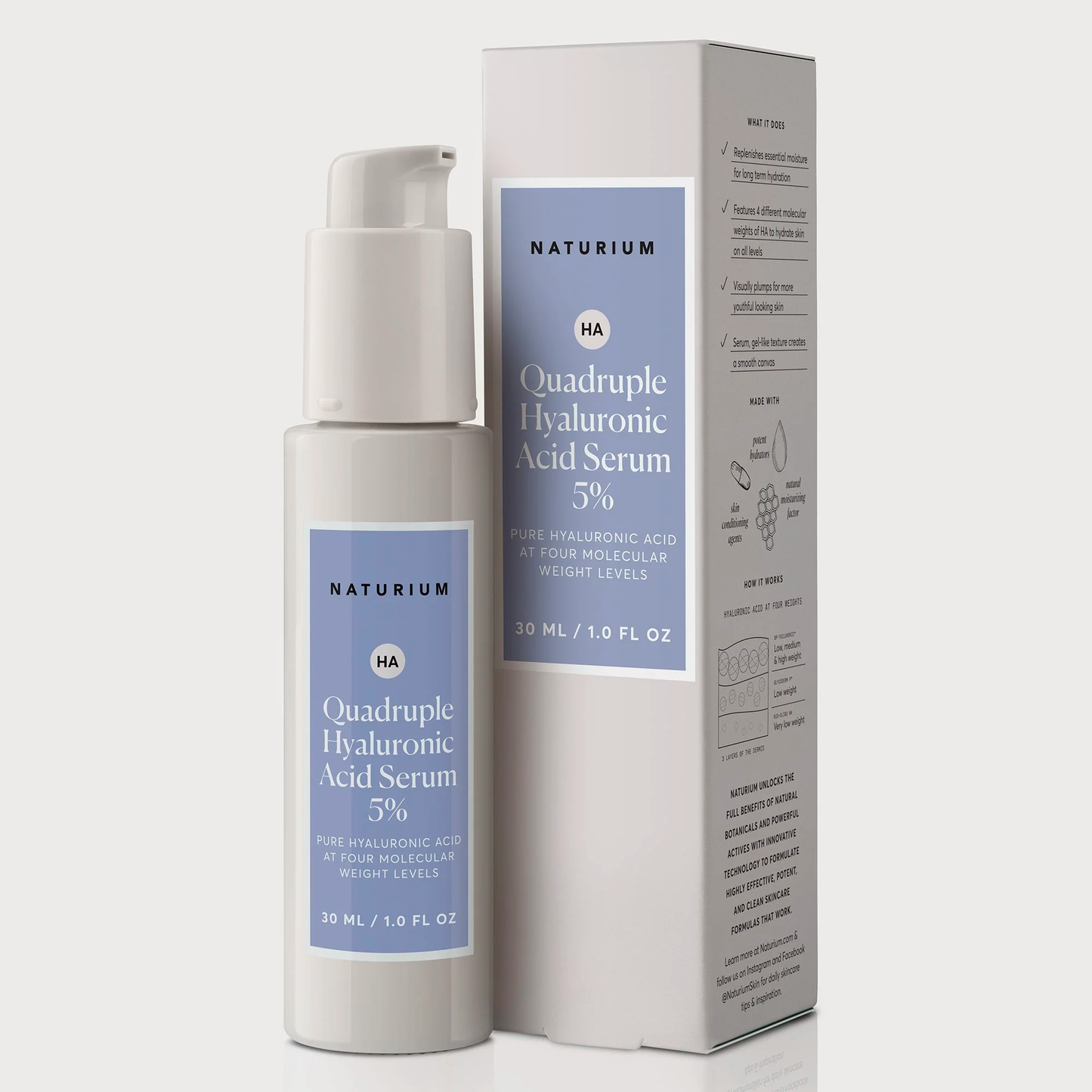NATURIUM QUADRUPLE HYALURONIC ACID SERUM 5% 30ML